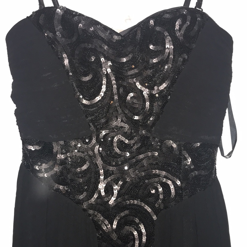 Black Chiffon Sequined Long Formal NWT